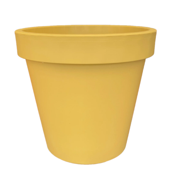 Pote de plástico 50cm redondo color amarillo