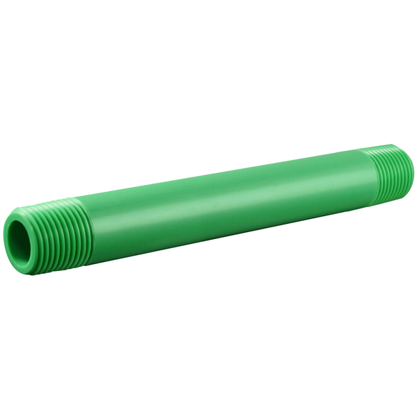 Niple de PPR de 1/2" NPT x 8" verde