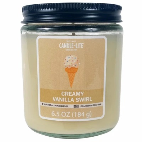 Vela aromática en frasco de 6.5oz aroma Creamy Vanilla Swirl