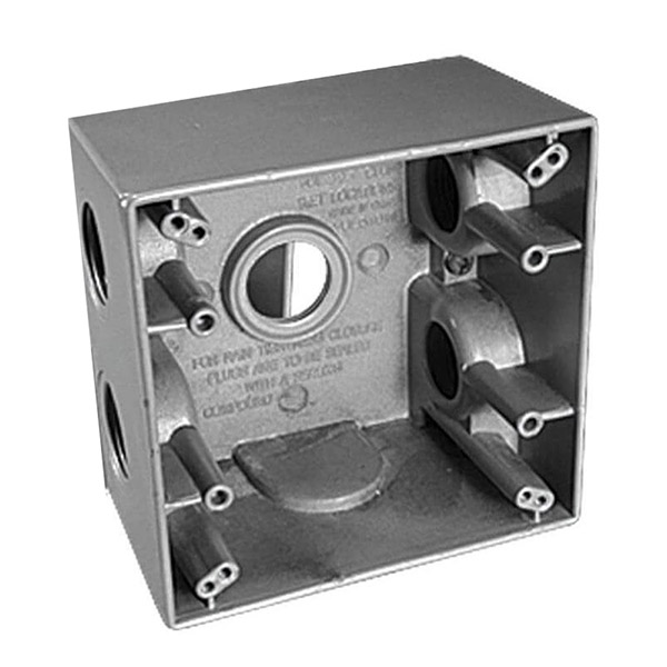 Caja metálica de 3/4" de 5 entradas de forma cuadrada de uso pesado