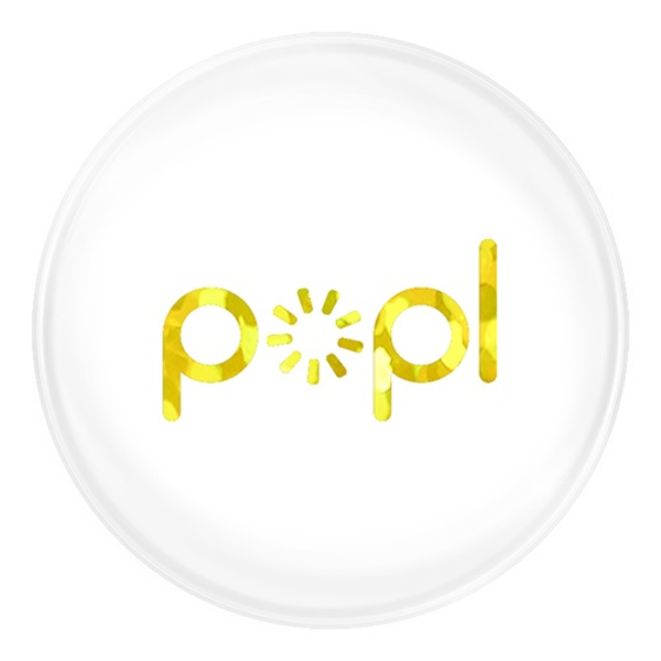 Botón de celular POPL color blanco para compartir información digital