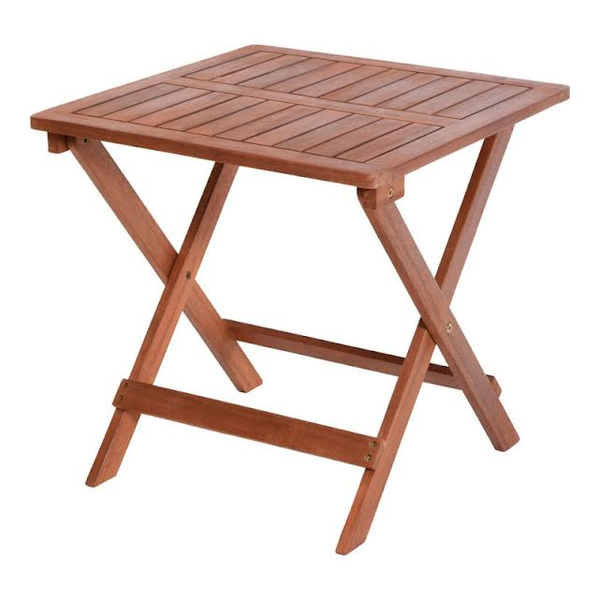 Mesa plegable cuadrada de madera