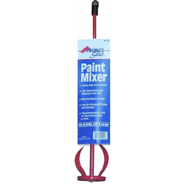 Mezclador doble drill para pintura de 1/2" x 23" de color rojo
