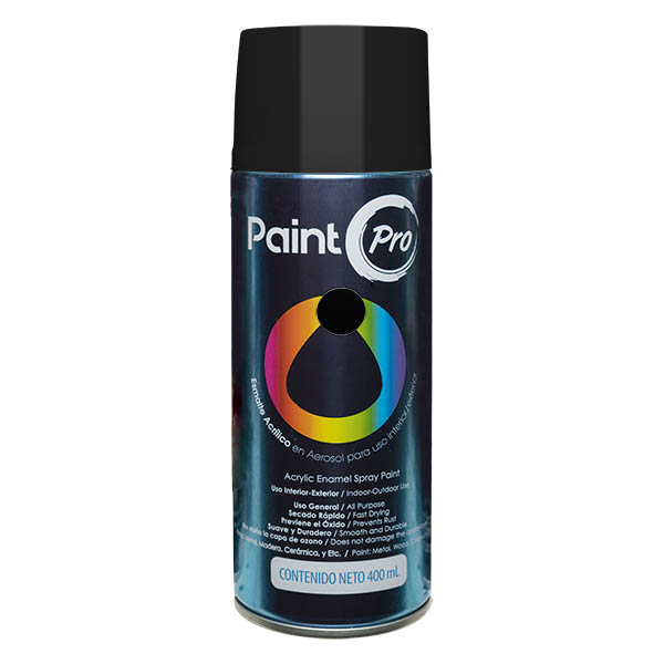 Pintura de esmalte acrílico en aerosol de 400ml color negro mate