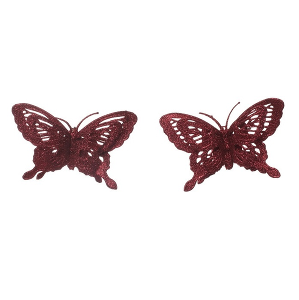 Ornamento de mariposa color rojo