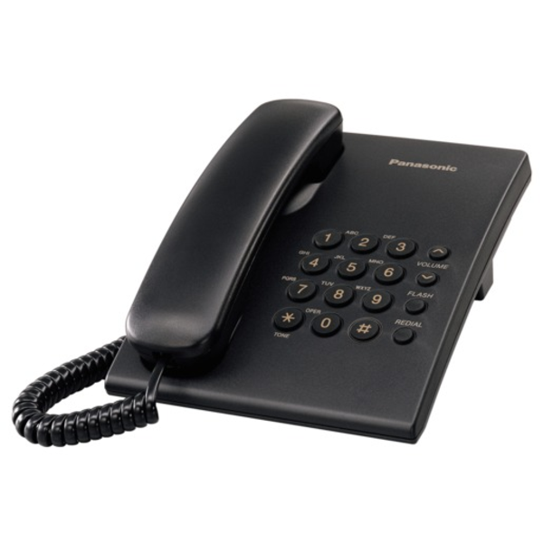Teléfono alámbrico KX-TS500 de color negro