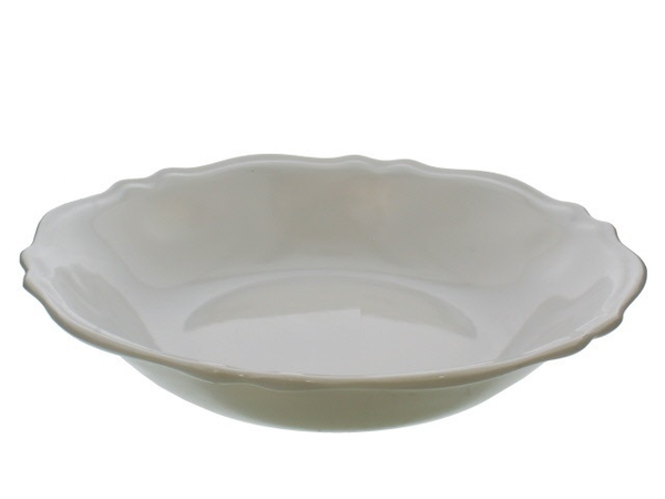 Bowl de melamina blanco con borde ondulado 14 pulgadas