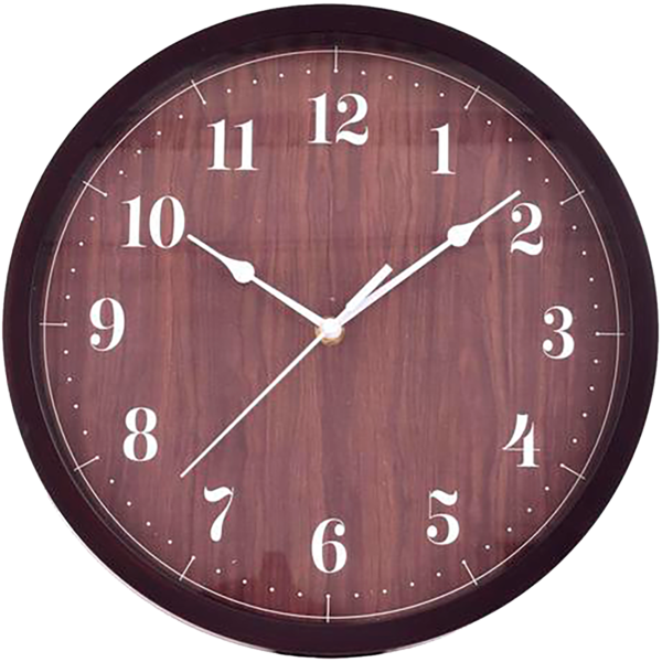 Reloj de pared redondo color chocolate