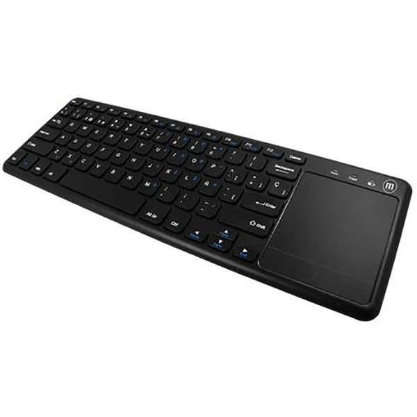 Teclado inalámbrico delgado multifuncional con touchpad de color negro