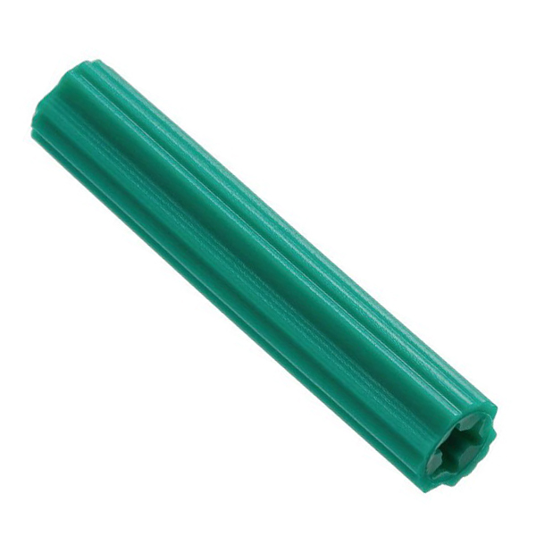Taco plástico de 1/4" x 1 1/2" de color verde DURA+