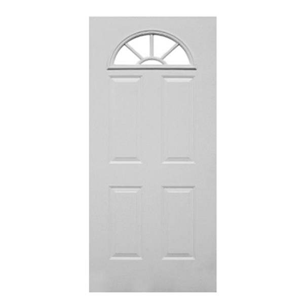 Puerta de metal media luna de 3' x 7' de color blanco