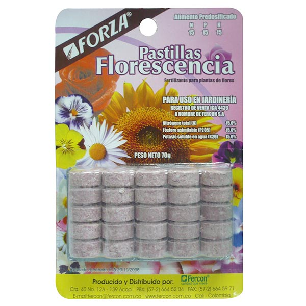 Pastillas fertilizantes de 85g para uso en jardinería florescencia