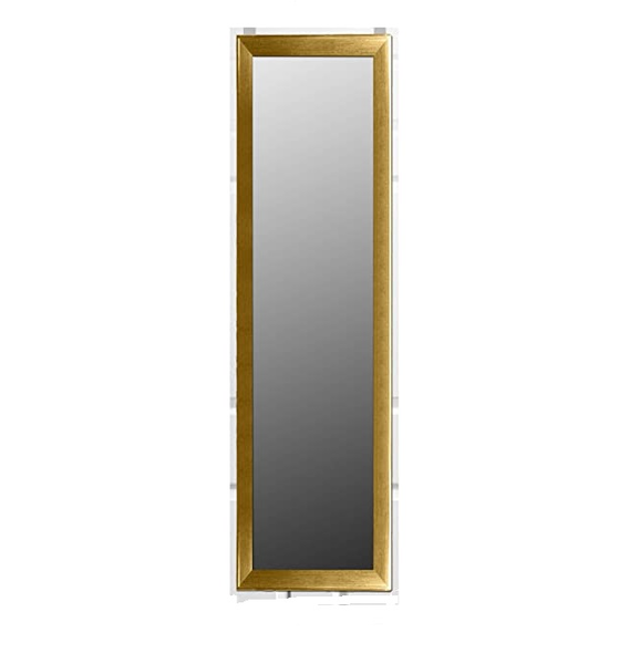 Espejo de vidrio 12" x 48" para puerta color dorado