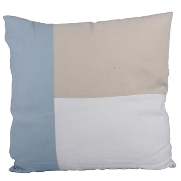Cojín Color Block celeste, crema, blanco 45 x 45cm - Concepts