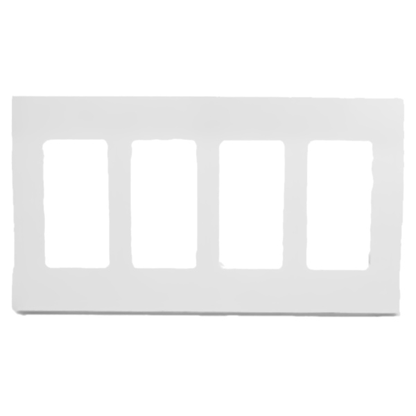 Placa sencilla de 4 gang sin tornillo de color blanca