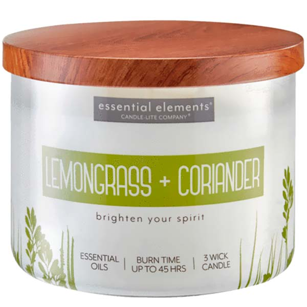 Vela de 14.75oz Essential Elements con aroma a Lemongrass + Coriander