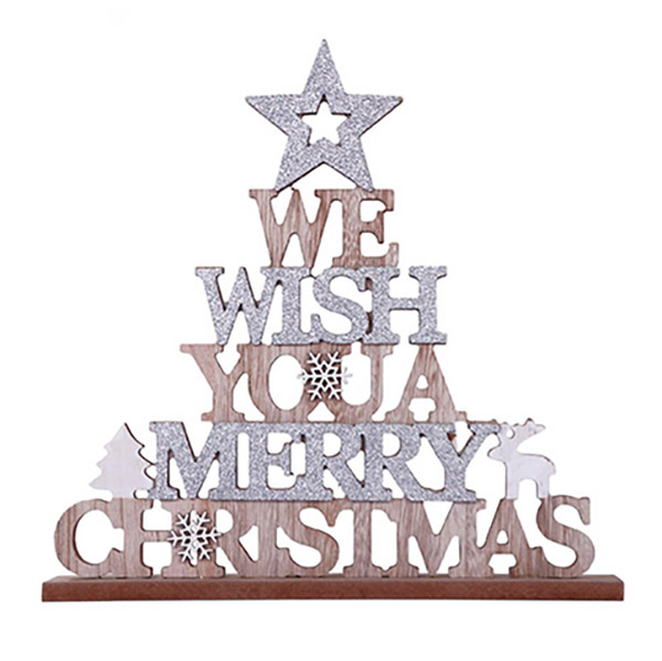 Adorno con forma de árbol de navidad We Wish You A Merry Christmas