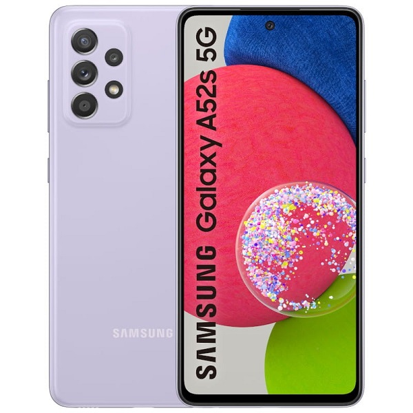 Celular Galaxy A52s de 6GB y 128GB de color violeta claro