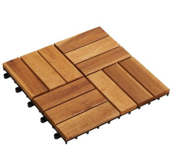 Piso de madera de 30cm x 30cm - 9 piezas
