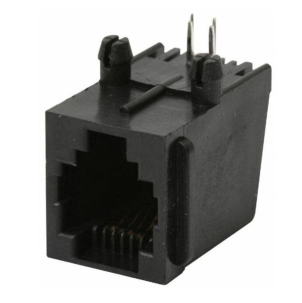 Conector hembra RJ11 de 4 contactos para circuito impreso