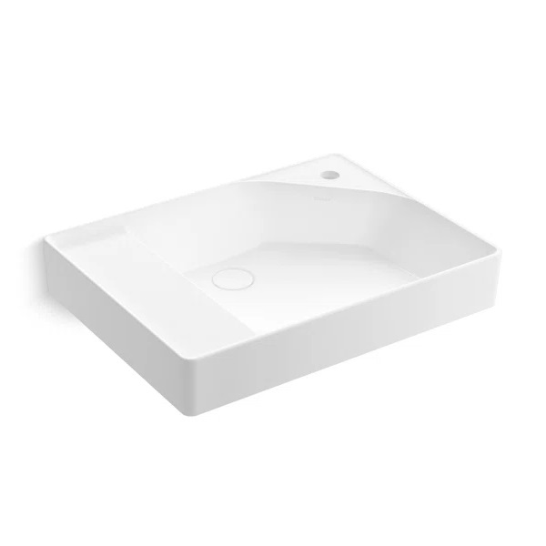 Encimera con lavamanos cuadrado integrado Spacity™ de 24" blanco