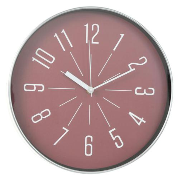 Reloj de pared de 30cm rosado/blanco/plateado