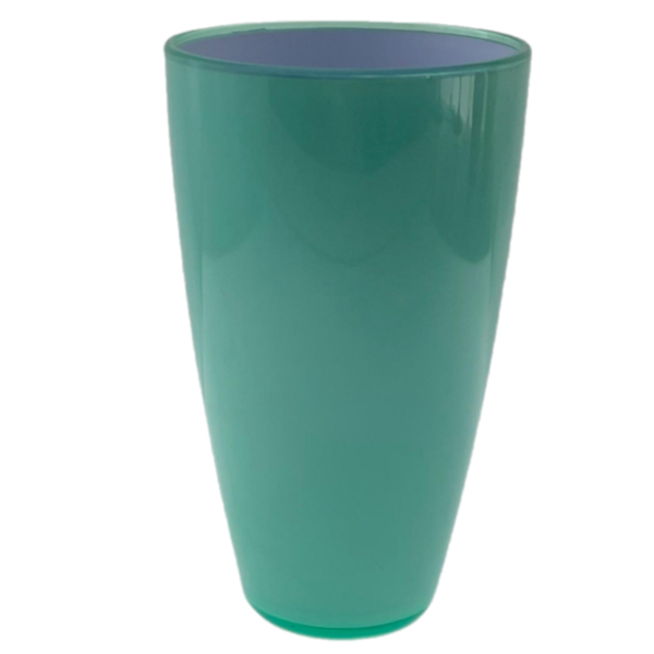 Vaso plástica 8.9cm x 8.9cm x 15.5cm diseño liso color verde aqua