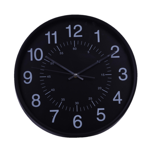 Reloj de pared 37" redondo decorativo color negro