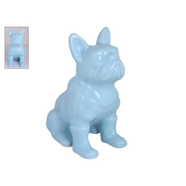 Figura decorativa de Bulldog color celeste CONCEPTS