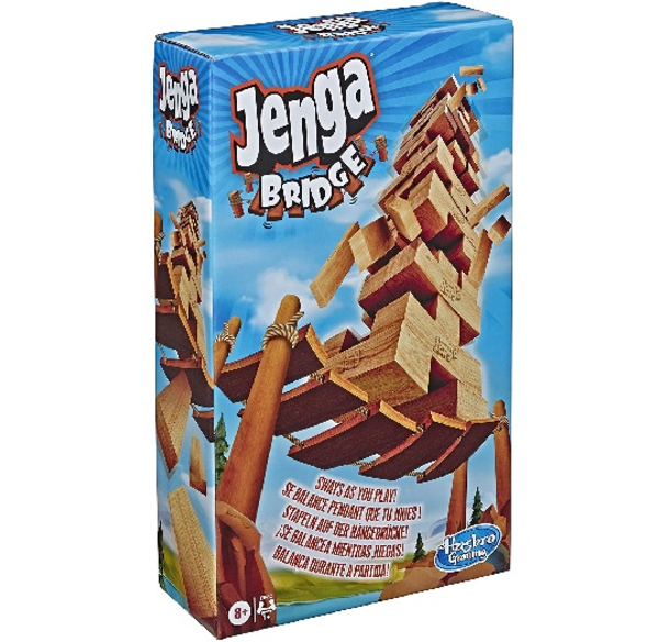 Juego de habilidad, JENGA, torre de tacos de madera.