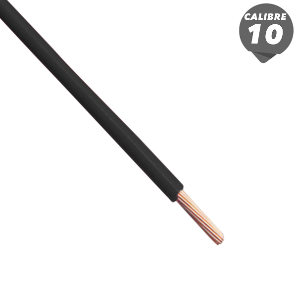 Cable THHN de 1m calibre 10AWG color negro