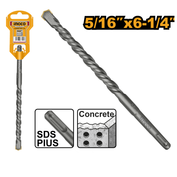Broca de acero 5/16" x 61/4" SDS Plus para concreto DST