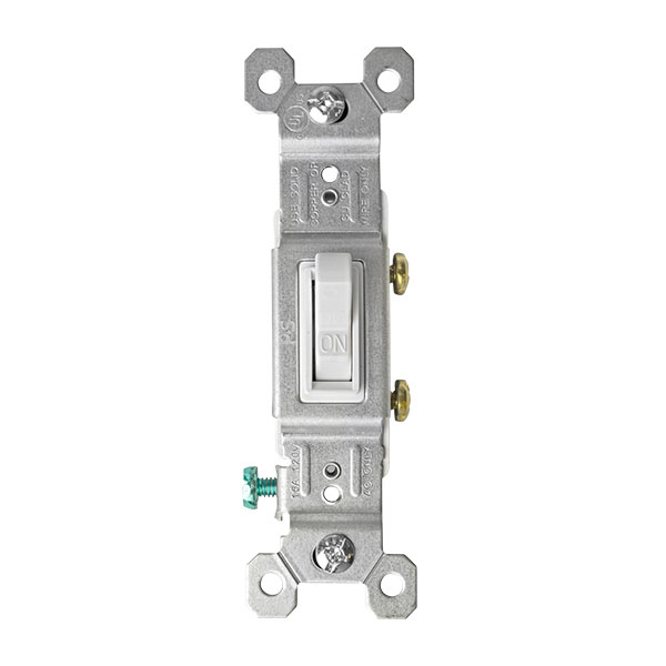 Interruptor de palanca sencillo de 120V de color blanco 10 piezas