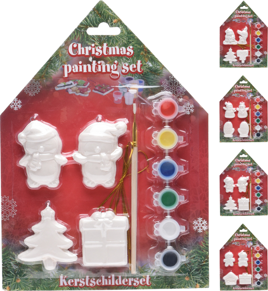 Set de 4 ornamentos para pintar Navideños surtidos