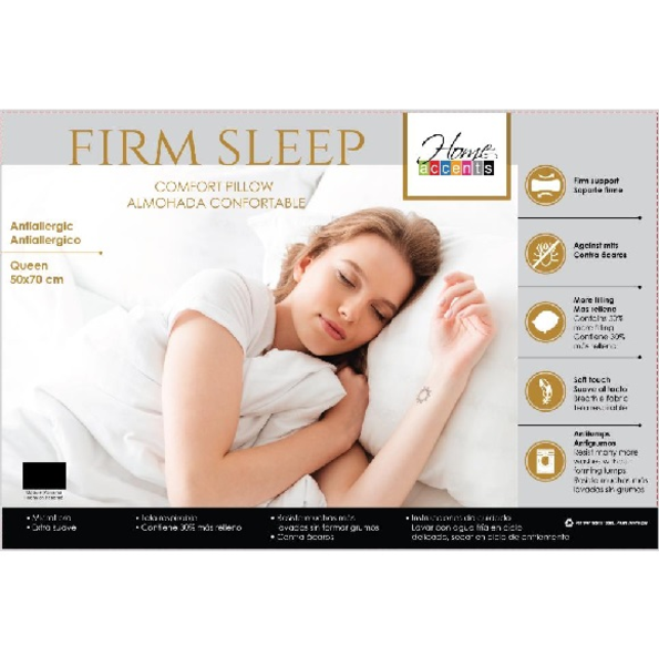 Almohada Firm Sleep tamaño queen ( 50x70 cm) - Home Accents