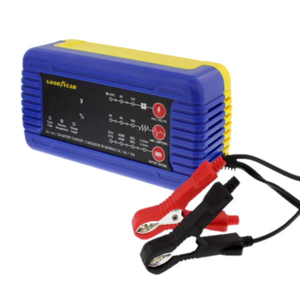 Cargador de batería con capacidad de 200Ah color azul/amarillo