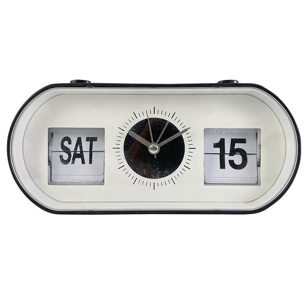 Reloj de mesa de 18.5cm color blanco y negro