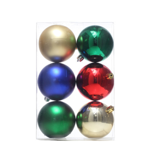 Juego de bolas navideñas multicolor de 6 unidades