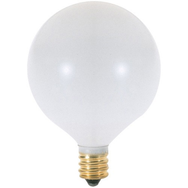 Bombillo globo candelabro blanco satinado