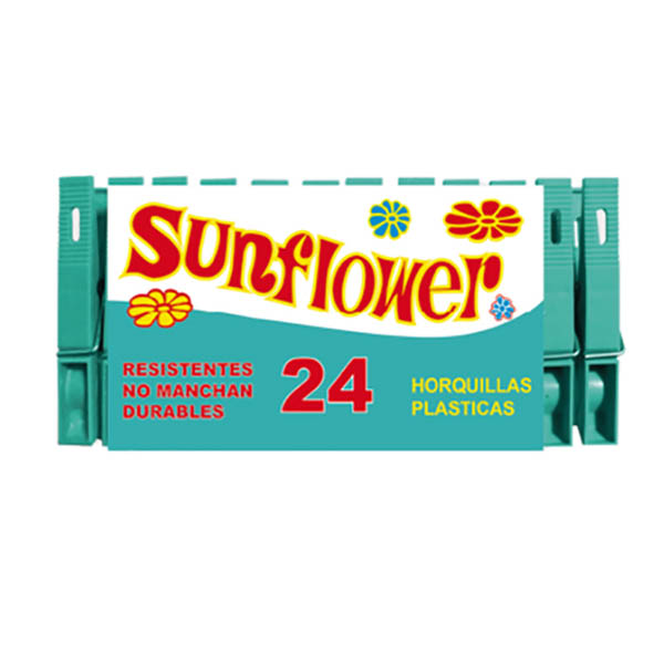 Horquillas plásticas 24 unidades Sunflower
