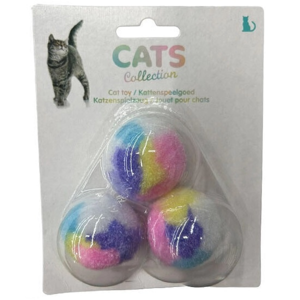 Set 3pcs Jgo Pompom Ball Gato