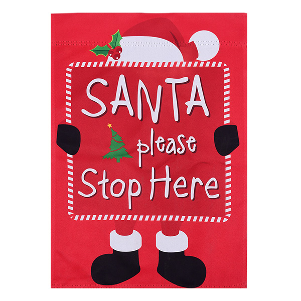 Banderola decorativa con diseño de "Santa please Stop Here"