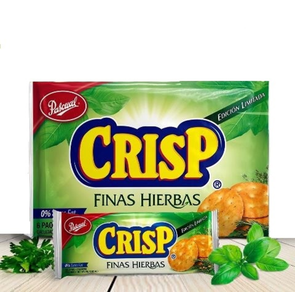 Galletas Crisp Finas Hierbas (6 unidades) 156 gramos - Pascual