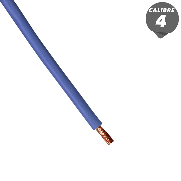 Cable THHN de 1m calibre 4AWG color azul