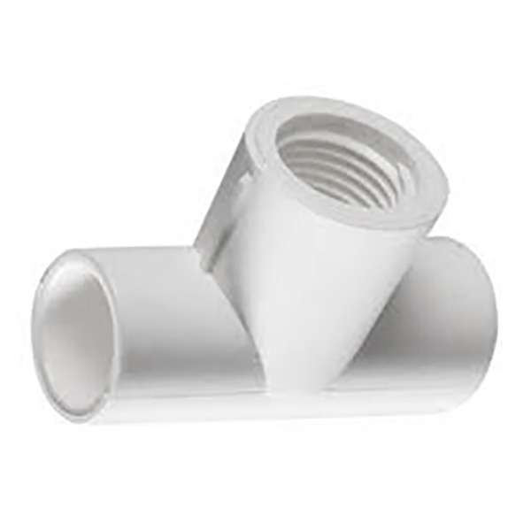 Tee PVC de 1-1/4" con rosca para tuberías y conexiones