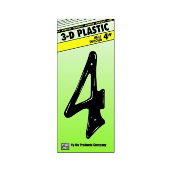 Número plástico negro 101mm (4in) - número 4