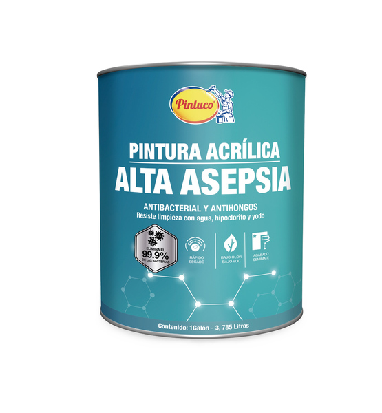 Pintura antibacterial Alta Asepsia base Pastel 1gL PINTUCO