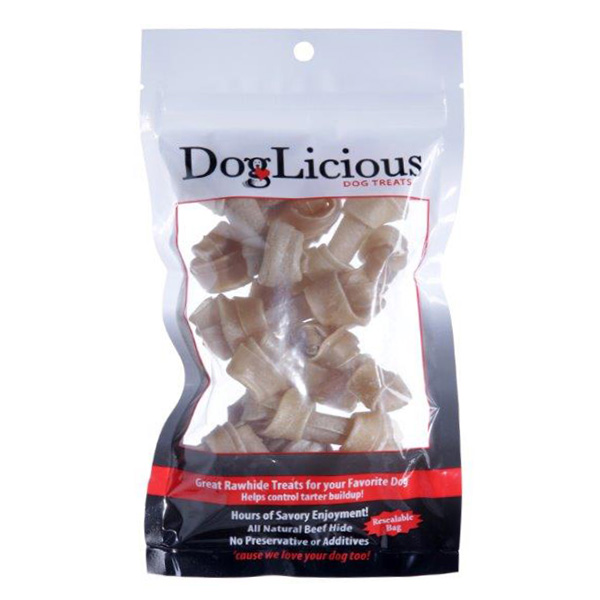 Huesos comestibles para perro tamaño mini sabor a cuero