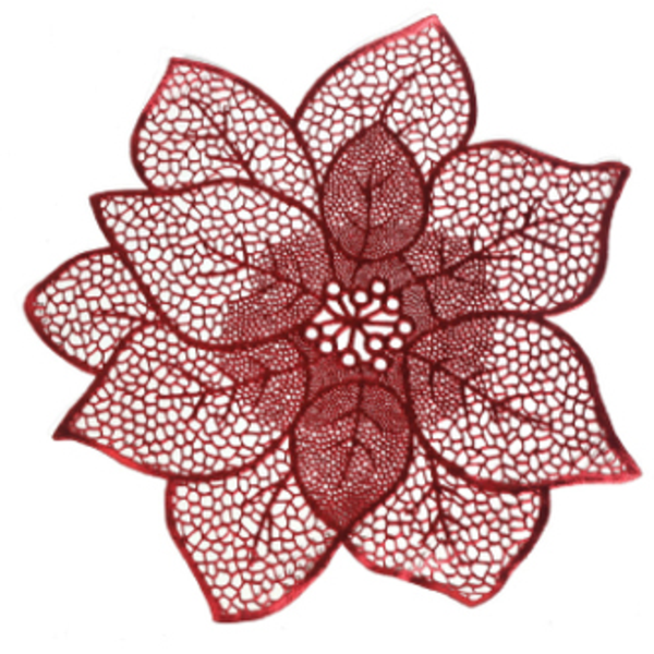 Poinsettia individual de color rojo para mesa