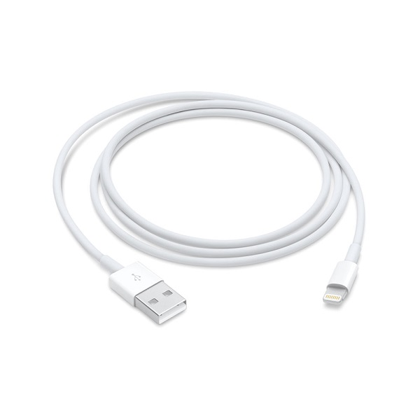 Cable USB Lightning de color blanco de 1m
